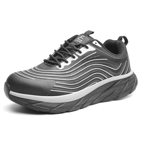 Unisex Adults Work Shoes - Black - All Seasons - Industrial & Construction - Lace-Up - Mesh - Moderate Cushioning - Hiking - Adults (Men & Women) Outdoor Enthusiasts & Athletes