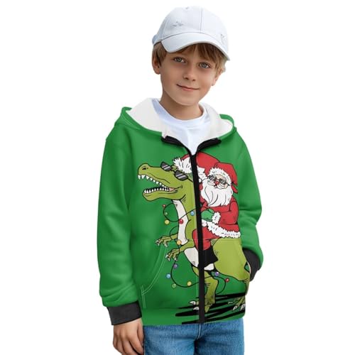 Long Sleeve Winter Hoodies for Kids Full Zip Up Hooded Sweatshirt Fleece Jackets for Boys Girls2