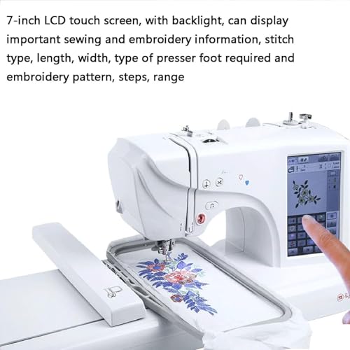 Multifunctionele borduurnaaimachine, elektrische digitale borduurmachine, mini-naaimachine voor thuis, 7-inch LCD-aanraakscherm, voor huisdecoratie, kleding, ambachten - Image 7