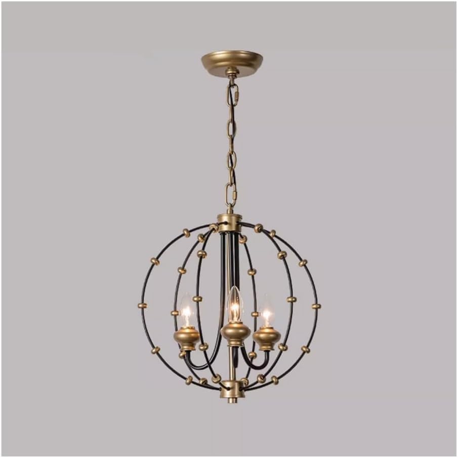 Plafonnier intérieur en fer forgé E12 avec suspension de style américain