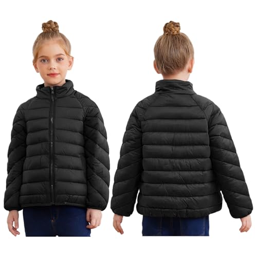 Image of Linjinx Kids Girls Boys Winter Coat Water-Resistant Zipper Puff Jacket Warm Lightweight Down Coat Outerwear