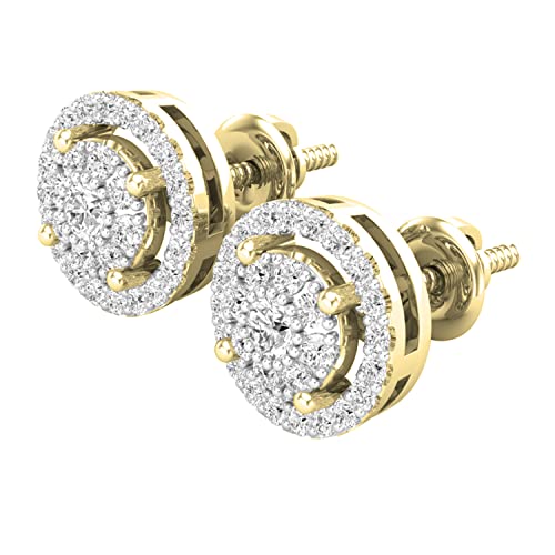 Dazzlingrock Collection 0.45 Cttw Round Lab Grown Diamond Womens Cluster Stud Earrings, Available in 10K/14K/18K Solid Gold & 925 Sterling Silver3