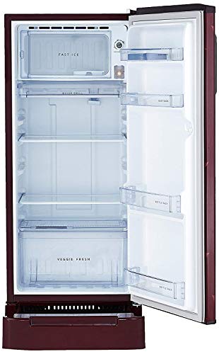 Image of Whirlpool 184 L 3 Star Direct-Cool Single Door Refrigerator (205 WDE ROY 3S WINE RADIANCE-Z, Red, Base Stand with Drawer)