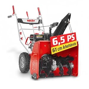 HECHT Starke Schneefräse Benzin von HECHT – 61 cm Arbeitsbreite – 2-stufig – 53 cm Arbeitshöhe – 13 m Auswurfweite – mit drehbaren Auswurfkamin, 6-Vorwärts- & 2-Rückwärtsgänge
