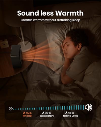 Gaiatop Mini Heizlüfter Energiesparend 500W, Heizlüfter Klein mit 2s PTC-Keramikheizung, mit Überhitzungs- & Kippschutz, Leise Heizung für Büro & Zuhause, Geschenke für Frauen und Männer, Schwarz – Bild 6