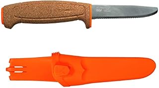 Morakniv Floating Fixed-Blade Serrated Stainless Steel Knife, 3.7-Inch