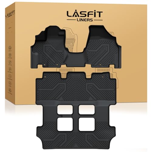LASFIT Floor Mats for Honda Odyssey 2011-2017 (Fit 7& 8 Seaters) Mini Passenger Van All Weather Custom Fit TPE Car Floor Liners 1st & 2nd & 3rd Row Black (EX-L/EX/Touring/Touring Elite/SE/LX)