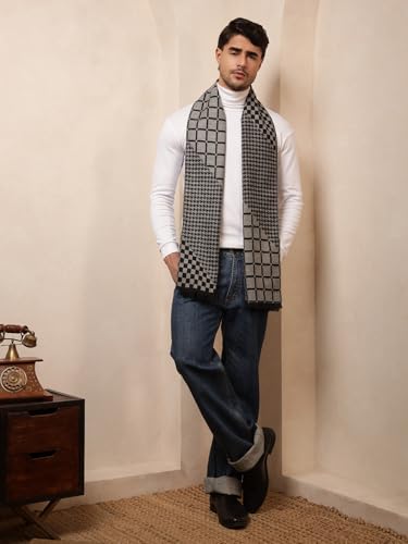 Image of Ravaiyaa - Attitude is everything Men's Reversible Stripe Pattern Winter Wool Scarf, Muffler 72 inchx12 inch Inch