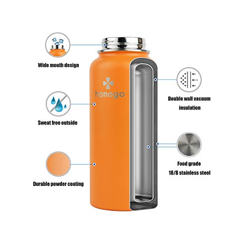 honogo Hydro Bottle Termo Deportivo Térmico 32 oz Acero Inoxidable Doble Pared Naranja miniatura 3