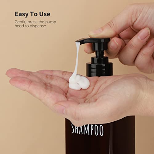 Image of Segbeauty 16.9oz Lotion Dispenser, 3pcs Refillable Square Shampoo Bottles with Pump, 500ml Empty Plastic Bathroom Shower Bottles Liquid Soap Container Body Wash Dispenser for Home Hotel Travel Amber