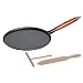 Produktbild STAUB Crepes Pfanne aus Gusseisen, mit Holzgriff, rund 28 cm, mit mattSchwarzer Emaillierung im Inneren der Pfanne, für alle Herdarten inkl Induktion, Schwarz
