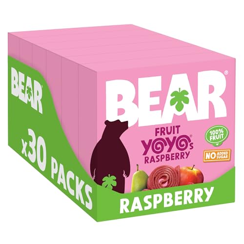 BEAR Raspberry Yoyos - Dried Fruit Rolls - Healthy - Vegan - 20g (30 packs)