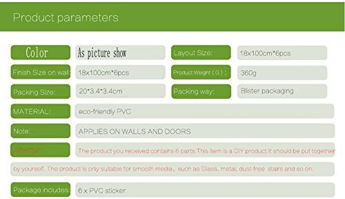 Ying Ying Chic YYC 6 Pcs DIY 3D Boho Style Wall Stair Sticker Kitchen Tile Decals Home Decor Staircase 18x100 cm (Style C)