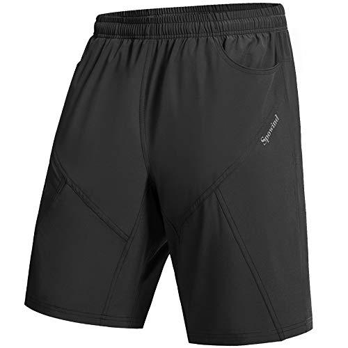 Men's Mountain Bike Shorts 3D Padded Lightweight Loose-Fit Bicycle Cycling Mtb Bike Shorts Black #TOP1