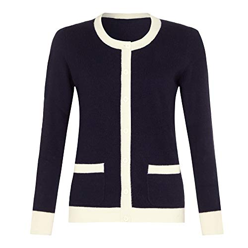Lona Scott Gilet élégant en Pur Cachemire pour Femme, Marin, L Cover