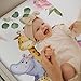 Jungle Animals Changing Pad Covers for Baby Girl Boy Zoo African Safari Tropical Floral Leaves Fitted Changing Table Cover Mats Lion Giraffe Elephant Hippo Soft Diaper Change Table Sheets 32''×16''