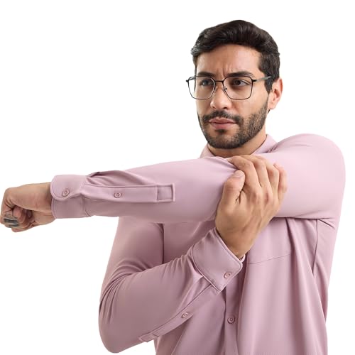 Image of Workday Shirt for Men Long Raglan Sleeve Regular Fit Superior Stretch Wrinkle Free Shape Retention Quick Dry Anti-Viral Finish UPF 50+