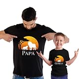 CALLE DEL REGALO Pack Camisetas Personalizadas Padre e Hijo con Nombre | Camiseta Hombre + Camiseta Infantil o Body Bebé | Diseño Sabana | Color Negro
