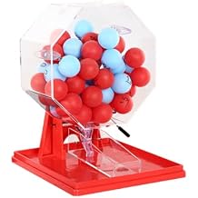 Manual Lottery Machine with 1-50 Balls, Raffle Drum for Bar, KTV, Family & Outdoor PartiesRed 4