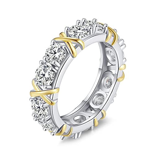 Mengsha 925 Sterling Silver Moissanite Rings For Women,Magnetic Zrcon Shaping Stacking Rings Engagement Wedding Gifts,Optional Size 12 #TOP3
