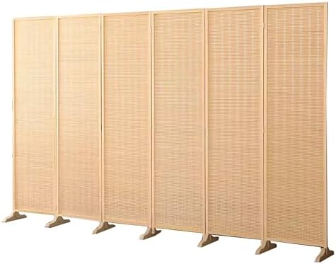 6 Panel Japanese Shoji Screen Room Divider Freestanding Privacy Folding Screen for Home Office Decorative Divider 180×300cm Space-Saving Partition Solution