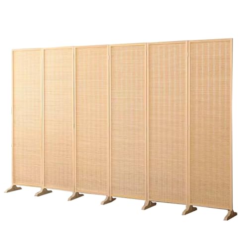 6 Panel Japanese Shoji Screen Room Divider Freestanding Privacy Folding Screen for Home Office Decorative Divider 180×300cm Space-Saving Partition Solution