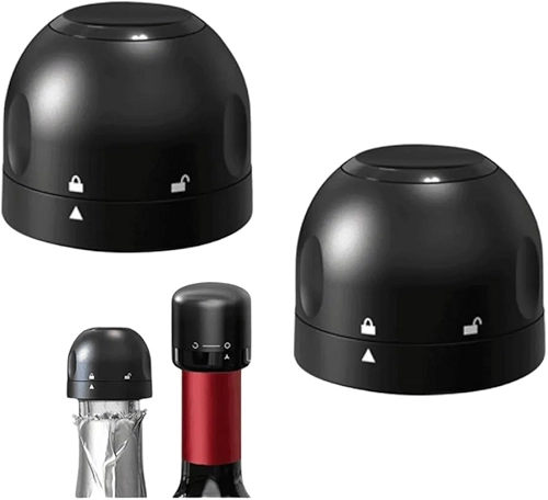 Kit com 2 Rolhas Para Garrafa de Vinho e Champanhe Tampa Reutilizável