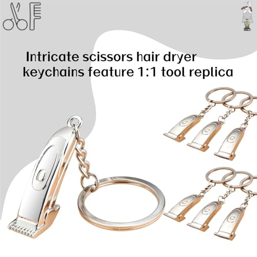 5 Pcs Set de Llaveros para Peluqueros con Accesorios miniatura 5