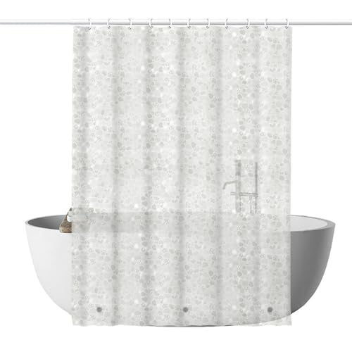 MCOLAFU Tenda da doccia antimuffa, 180 x 200 cm, con 3 magneti inferiori, impermeabile, in PEVA per doccia e vasca da bagno, con 12 anelli (ghiaia)