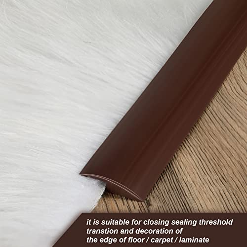 9.84 Ft Carpet Edging Trim Strip Floor Threshold Transition Strips Adhesive Flooring Transitions Peel Stick Pvc Flexible Molding Trim For Doorway Rug Door Height Drop Less Than 3Mm/5Mm (Brown,5 Mm) #TOP2