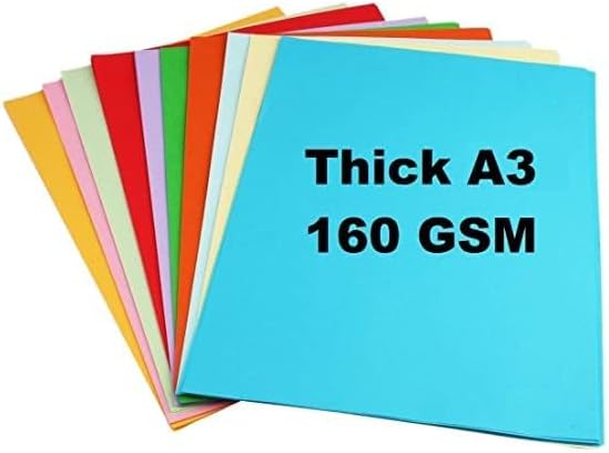 20 Sheets A3 Colored 160-180 Gsm Heavy Cardstoke Pastel Sheets Acrylic Art And Craft Paper Double Sided Colored Diy Craft Smooth Finish For Origami, Craft, Greeting Card Making (20)