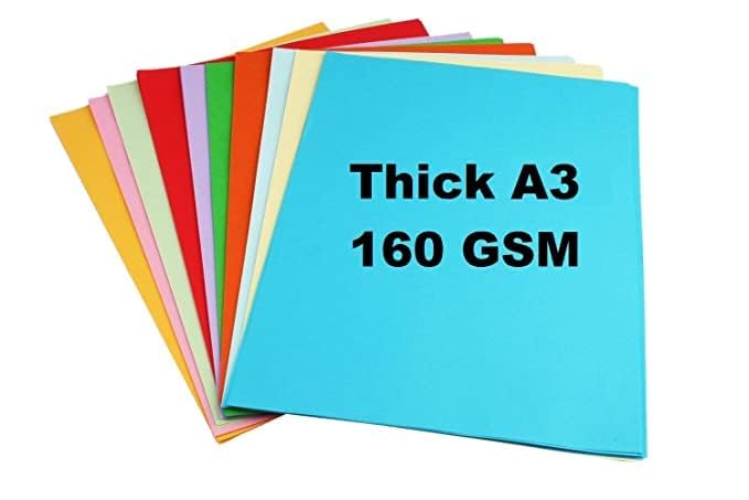 20 Sheets A3 Colored 160-180 Gsm Heavy Cardstoke Pastel Sheets Acrylic Art And Craft Paper Double Sided Colored Diy Craft Smooth Finish For Origami, Craft, Greeting Card Making (20)
