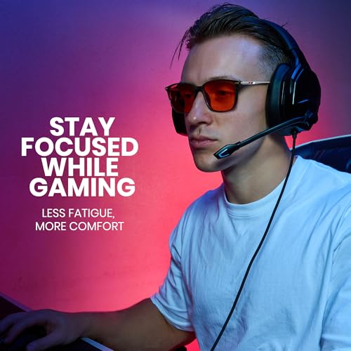 Image of Cyxus Red Tinted Gaming Glasses, High-Brightness Screen Blue Light Blocker, Reinforced TR90 Eyewear for Ultra-Bright Monitors, Outdoor LED Displays