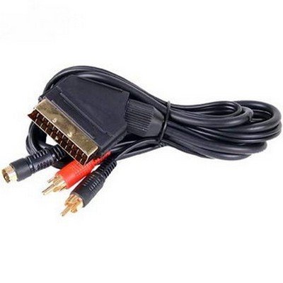 World of Data Scart to 2 RCA Phono + S-Video Cable Gold Plated - 1.5 Metres