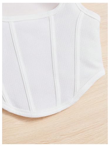 SHENHE Girl's 3 Pack Square Neck Sleeveless Asymmetrical Fitted Tank Bustier Crop Tops4