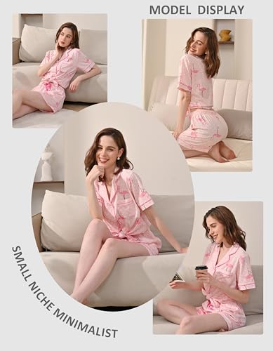 Image of NAP BOUND 100% Cotton Pajamas for Women Sets 2 Pieces Pjs Button short sleeves with Pockets Soft Sleepwear Loungewear XS-XXL