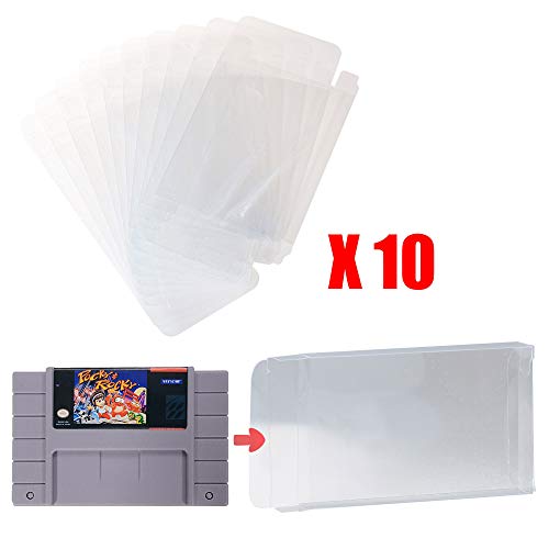 Super Nintendo SNES Game Cartridge Protective Cases, Pack of 10