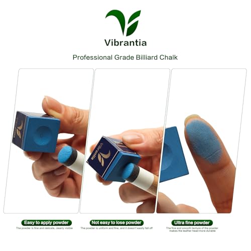 image for VIBRANTIA Pro Pool Cue Chalk, Tournament Standard Billiard Chalk, 12 C