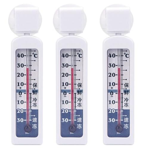 Thermomètre Frigo Professionnel - 3 Pack Avec Ventouse, -30° à 40° Pour Réfrigérateur, Congélateur - 9x2x1cm, Mesure Précise