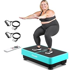 Vibration Plate Exercise Machine, Whole Body Workout Vibration Platform for Lymphatic Drainage Light Blue