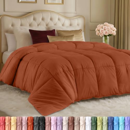 Image of Utopia Bedding Duvet Insert, Comforters Queen Size 88 x 88 in, Burnt Orange