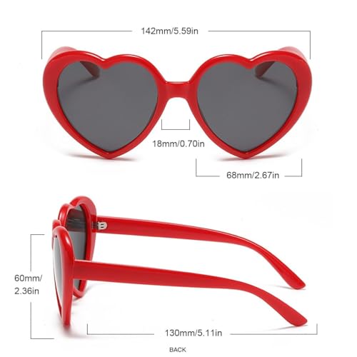 Polarized Heart Shaped Sunglasses Oversized Vintage Fashion Love Eyeglasses Party Shopping Favors3