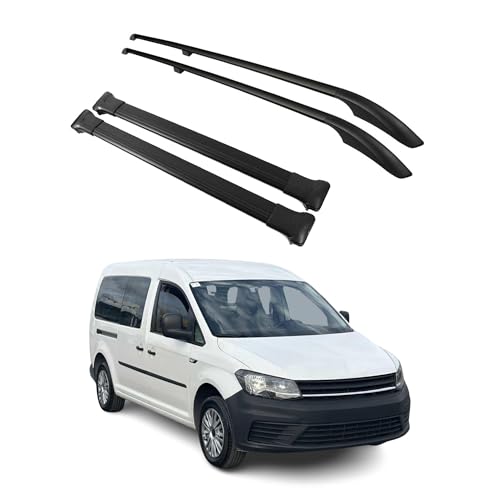 Kit de barras de techo para VW Caddy 4 2015-2020 Alu negro L2 Distancia entre ejes largo 4X