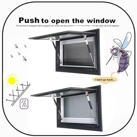External Push Caravan Window with Integrated Roller Blind & Fly Screen - Ventilation Window for Camper & Motorhome, Perfect for Travel & Outdoor Adventures