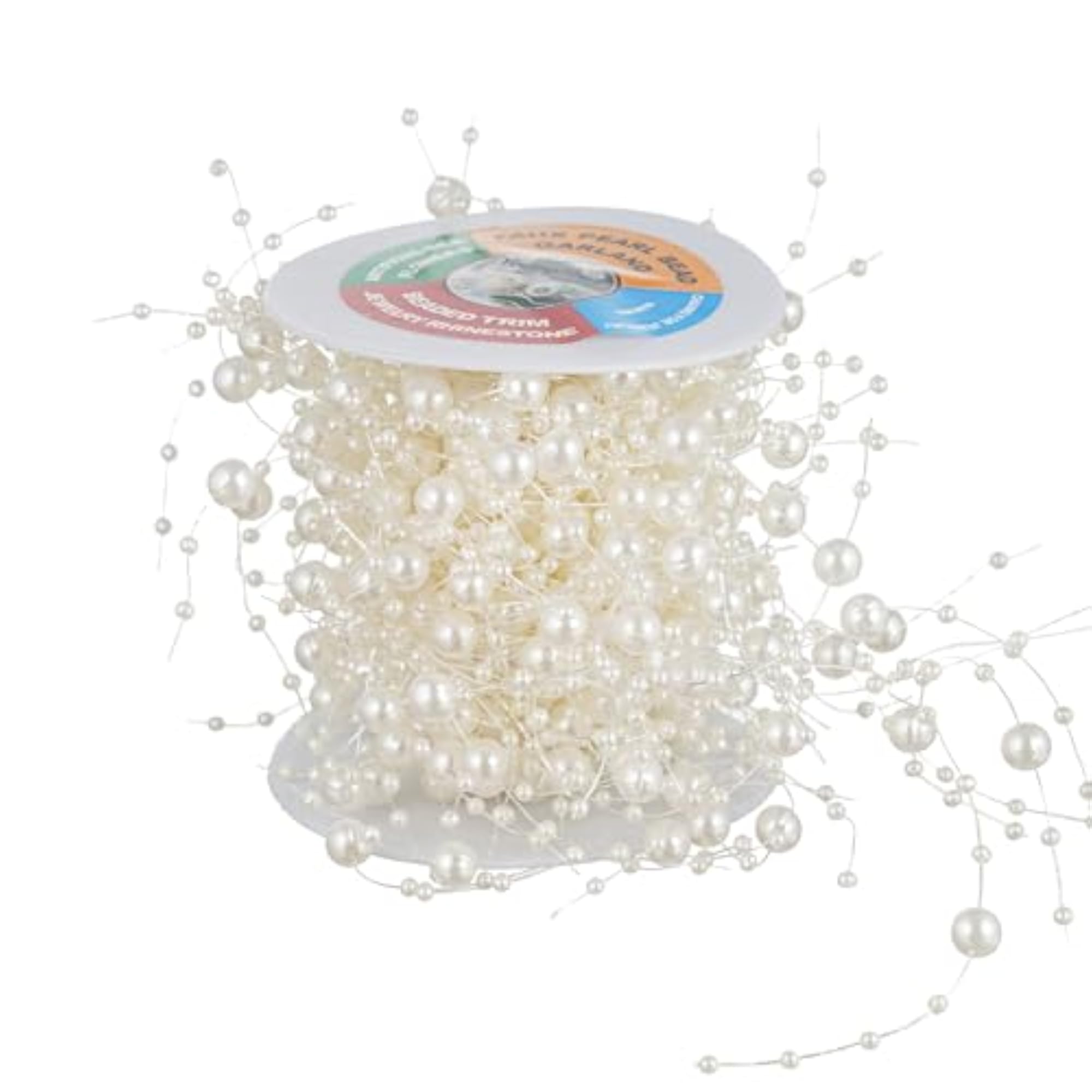 Pearl String Spool Roll for Floating Candles, Ivory