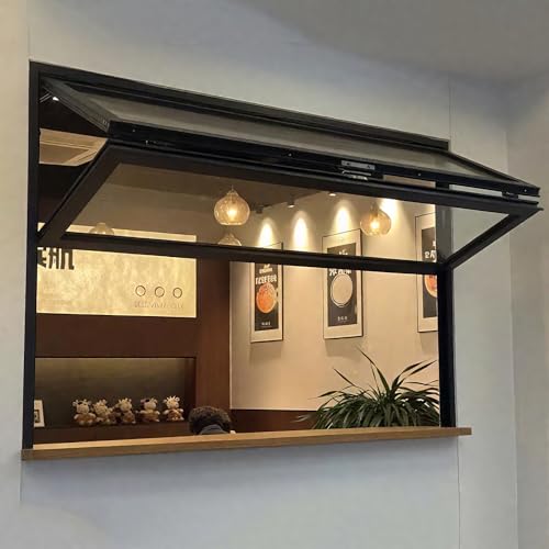 Wzmocnione aluminiowe okno koncesyjne składane pionowe okno do serwowania żywności ciężarówek i restauracji 111 x 91 cm wyświetlacz na ciasta i przekąski