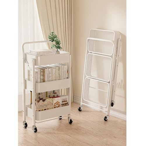 スチールラック棚折りたたみ折り畳みキャスター付き幅70cm5段白