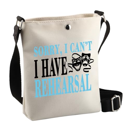 BDPWSS Sorry I Can't I Have Rehearsal Theater Tech Week Gift Drama Comedy Tragedy Masks Theater Drama Lover Crossbody Bag