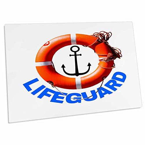 3dRose Orange Life Buoy Ring Desk Pad 58x41 cm miniatura 1