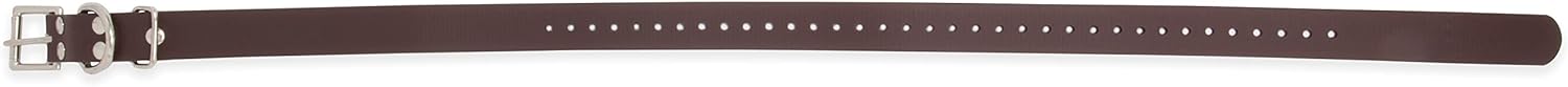 Educator Biothane Dog Collar, Waterproof, Odorproof, Metal Buckle and D Ring, Adjustable for Custom Fit, Cool and Comfortable, for Small, Medium, or Large Dogs, 1-Inch, Brown (Pack of 2)